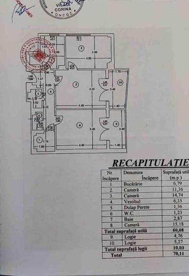 Apartament cu 3 camere decomandat, mobilat în Unirii