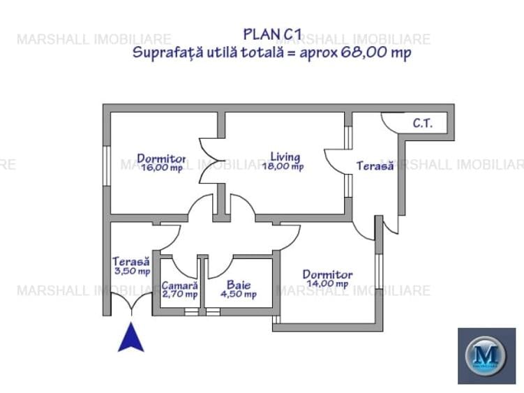 Casa cu 3 camere de vanzare, zona Republicii, 68 mp #16560 - 11