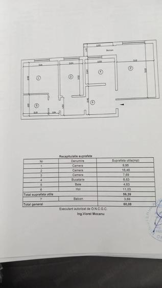 Apartament PODU DE FIER , 1982, luminos ,central, 3 camere D, 60 mp, bld. Tudor Vladimirescu - 6