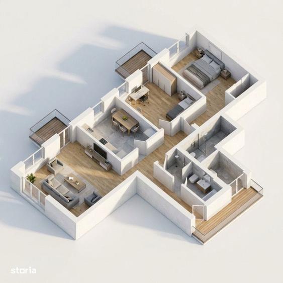 Apartament 3 CAM, SU 79.83MP, 2 BALCOANE, zona IRIS - 2