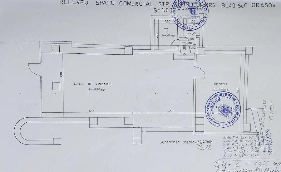Spațiu comercial, de 74 mp, în 15 Noiembrie