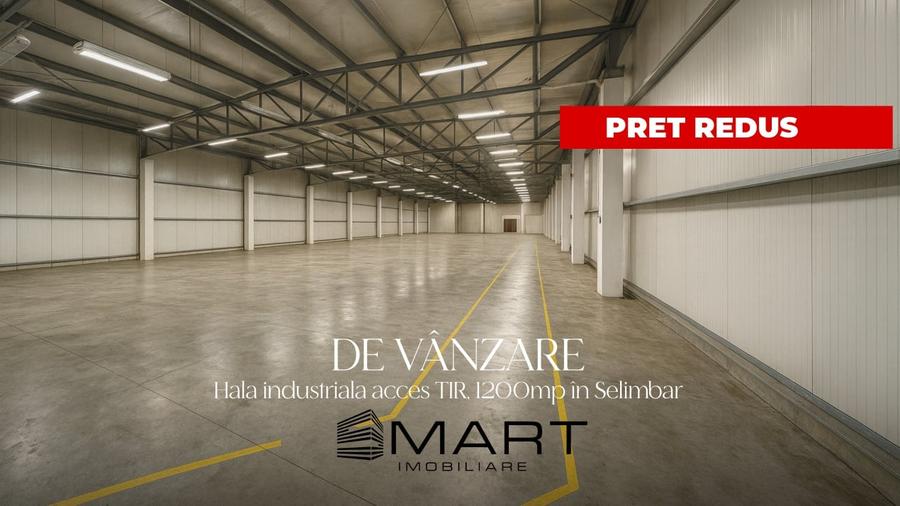 Hala industriala aut. ISU - 1200mp + birouri 900mp zona Mall - Selimbar - 1