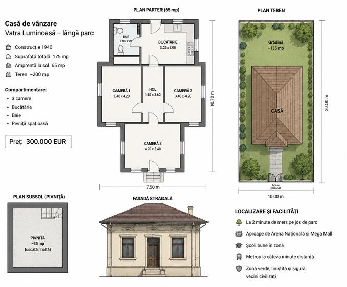 Casa 3 camere langa Parcul Vatra Luminoasa - 1