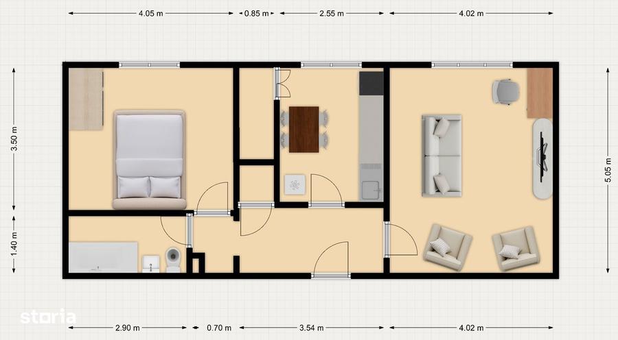 Apt. 2 camere, decomandat, 56 mp, renovat, mobilat complet, Colentina - 1