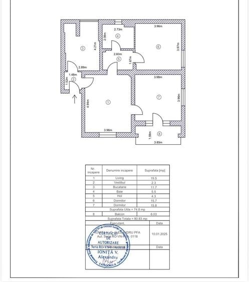 Apartament cu 3 camere semidecomandat, mobilat în Capitale