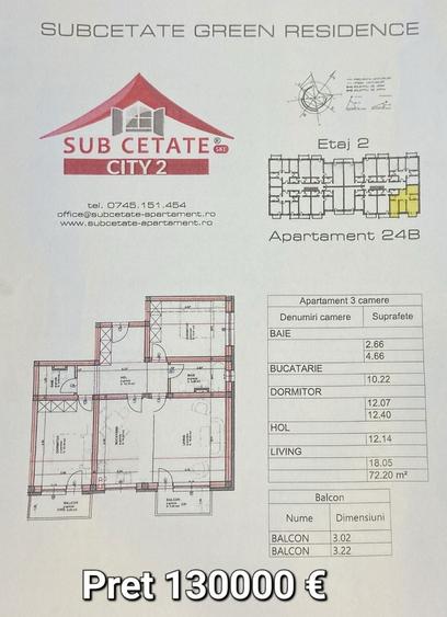 Vand apartament 3 camere Subcetate - 5