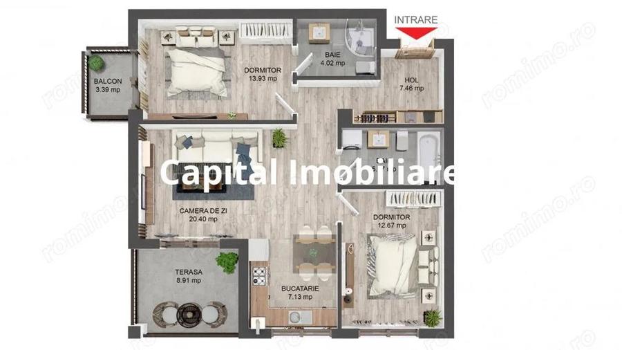 Comision 0%! Apartament 3 camere decomandat - 71 mp - 3
