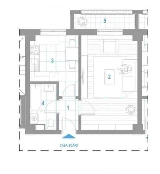 Apartament 1 camera, suprafata 41mp, intabulat //  COMISION 0% - 1