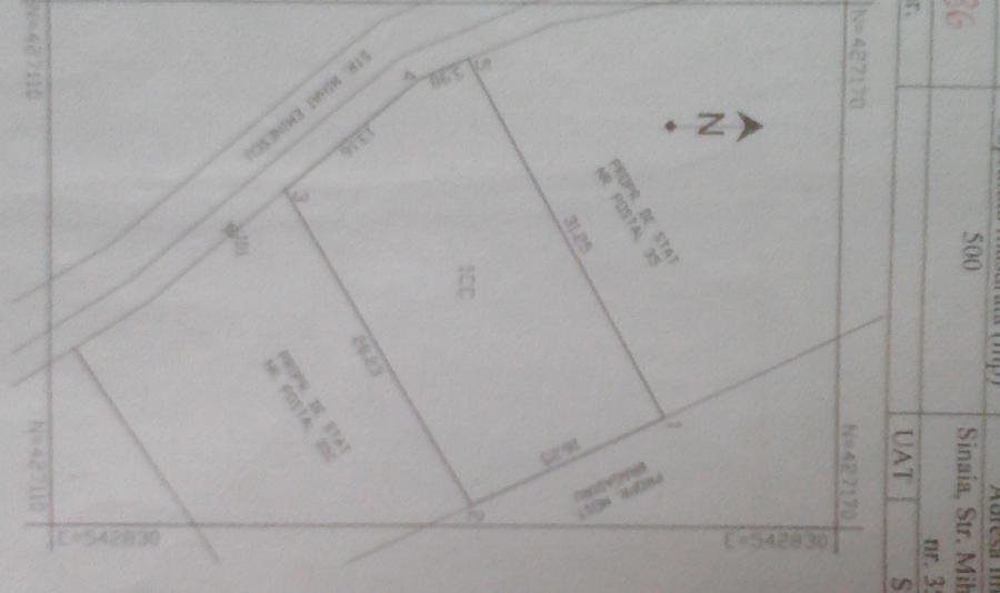 Sinaia,. 70 e/mp ! Teren 500 mp, d 17m, cc, urb P+2e - 2