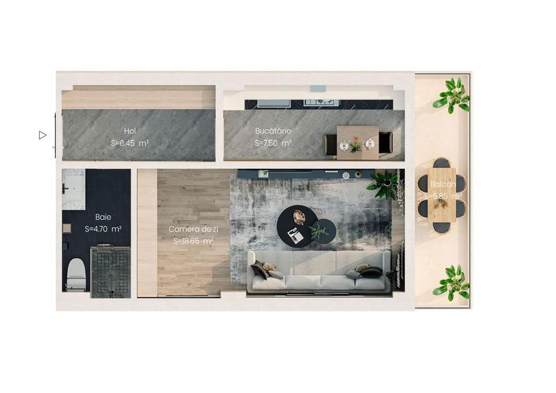 Apartament spatios 1 camera, 43mp - Finisaje Premium- Valea Lupului - 4