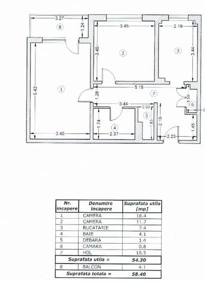Apartament cu 2 camere decomandat, mobilat în Lujerului