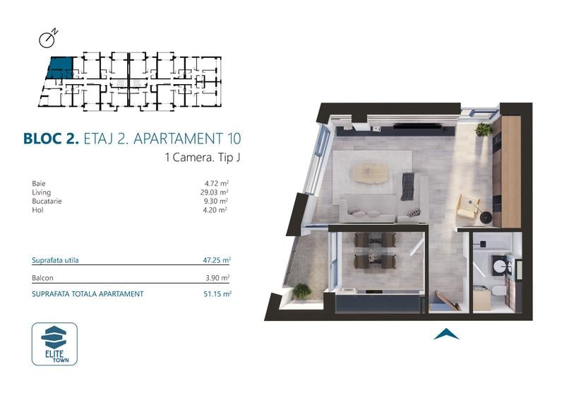 Elite Town Timisoara - Apartament 1 cameră dec. | TORONTALULUI - METRO 2 - 2