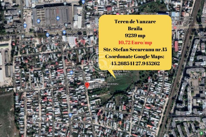 Braila- teren intravilan de vanzare - 9239 mp Braila- teren intravilan de vanzare - 9239 mp