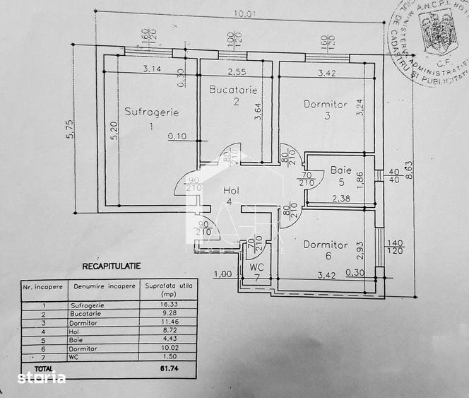 Apartament cu 3 camere, decomandat, zona Vest - 14
