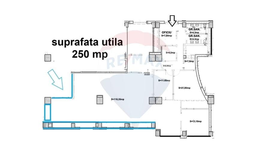 Spațiu comercial, de 250 mp, în Ultracentral
