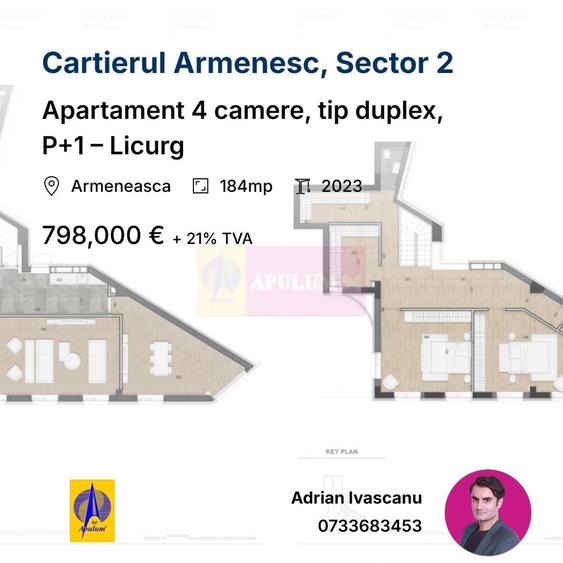 Apartament 4 camere, tip duplex, P+1 – Licurg - 1