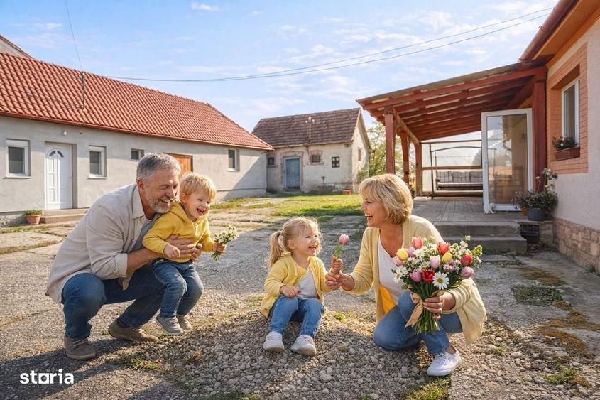 Casa in Cheriu + o casa restaurata cu 1277mp livada si gradina - 11