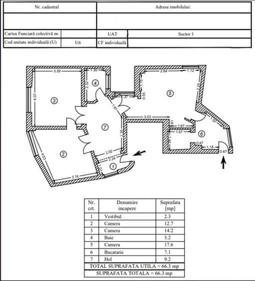 Calea Victoriei, apartament 3 camere parter/S+P+2E