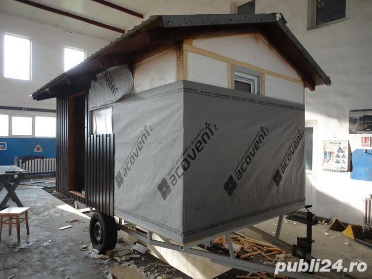 Casa pe roti, cabana pe roti, casuta tractabila, ghereta de poarta. - 4