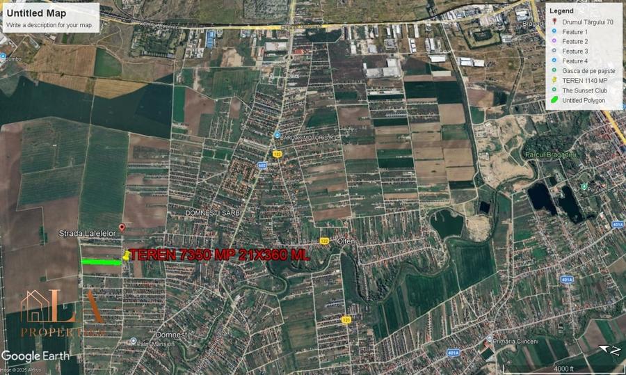 Teren intravilan 14700mp | 42X360 | Toate utilitatile | Zona Domnesti - 1