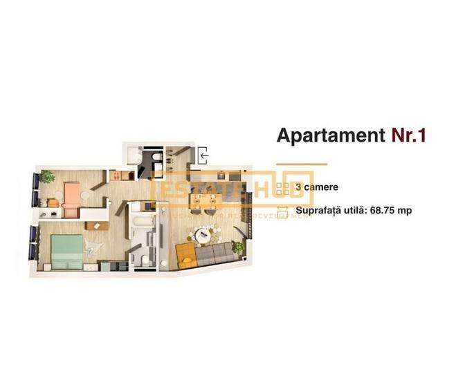 Apartament elegant de 3 camere, imobil nou, Central - 6