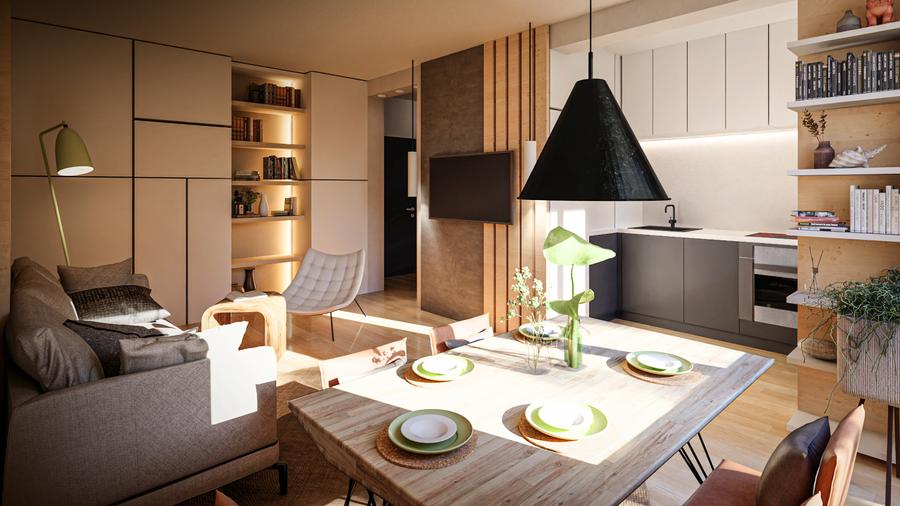 Apartament de vânzare | 1,5 camere + balcon, compartimentare practică | - 1