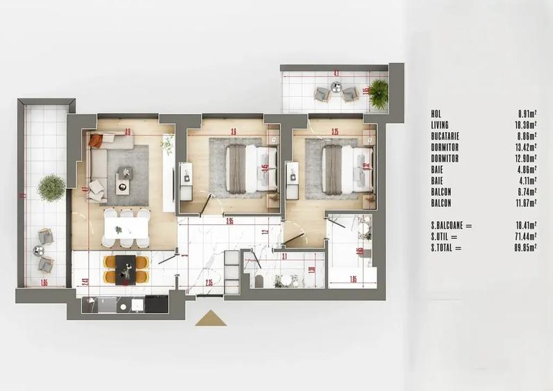 Apartament superb 3 Camere Decomandat finisaje lux ansamblu premium - 5