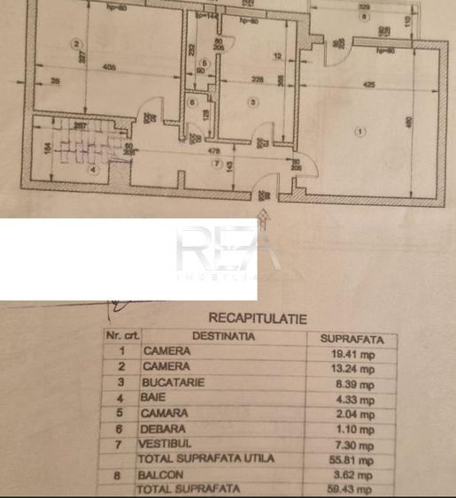 2 camere Vitan decomandat,centrală,inst. schimb.,et. 4,an 1993,59 mp - 1