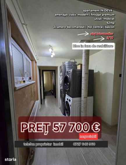 Apartament DEVA|2camere decomandat|42m|et.3|renovat|modern - 8