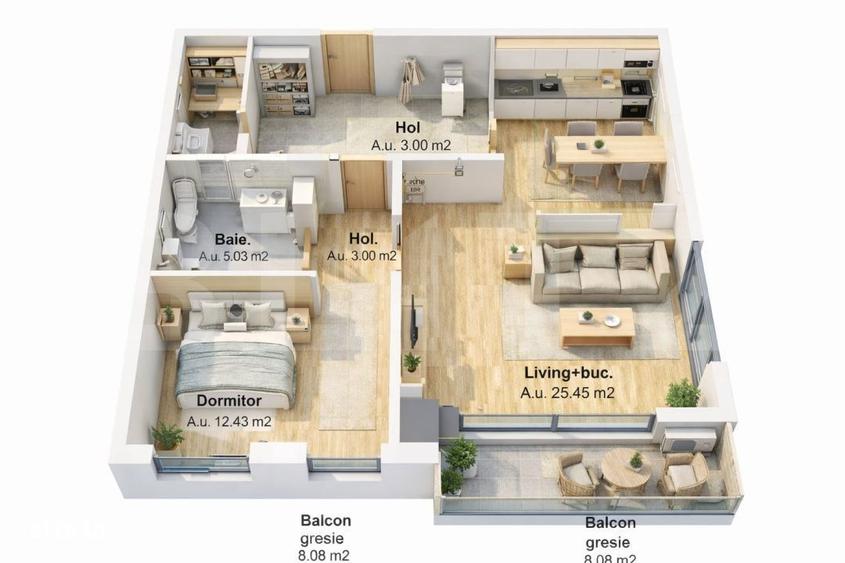 Apartament 2 camere, etaj intermediar, zona Ampoi 3 - 1