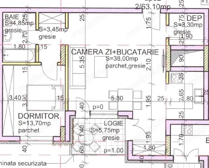 Apartament cu 2 camere semidecomandat în Andrei Mureșanu