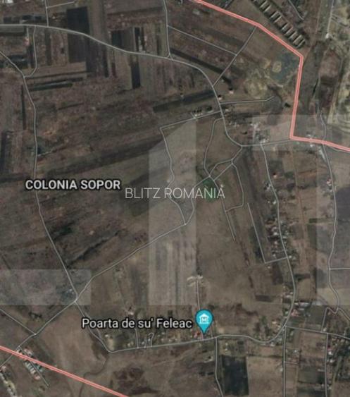 Teren intravilan 1072.5 mp Colonia Sopor, front de 46 ml la Teren intravilan 1072.5 mp Colonia Sopor, front de 46 ml la