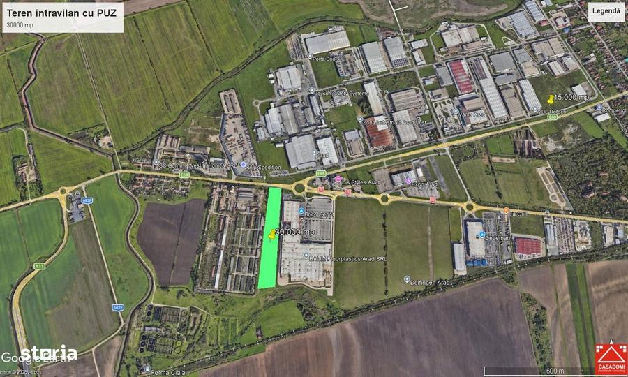 Teren intravilan cu PUZ in zona industriala Arad Vest - 1