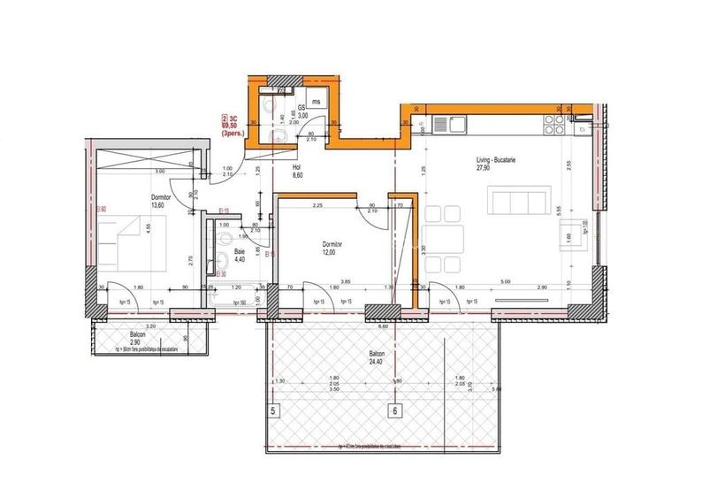 Apartament 3 Camere cu Terasa Sector 4 Grand Arena 96.8Mp