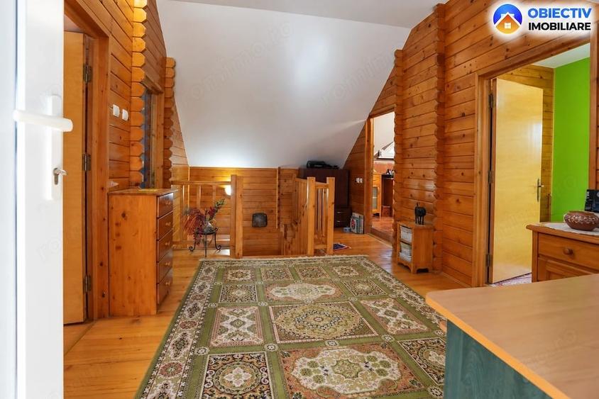 Casa din lemn P+M 191 mp, teren 2.199 mp, Almas - Garcina, zona retrasa - 16