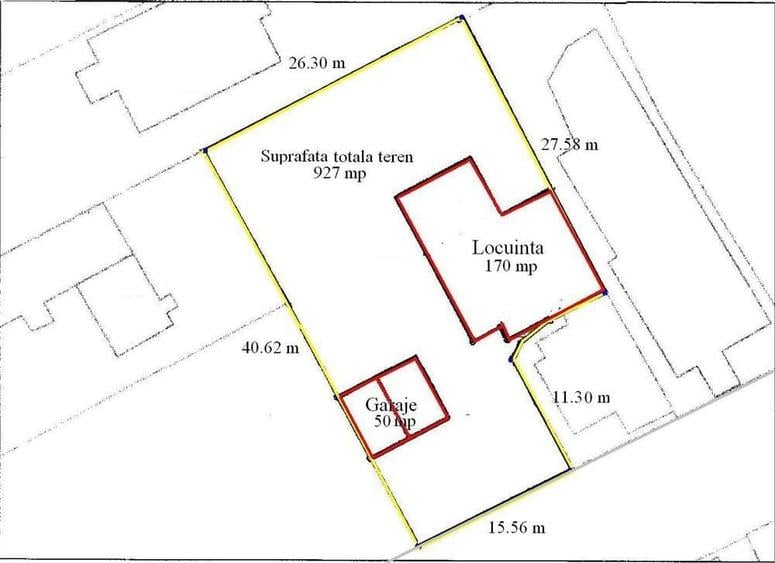 Imobil plus doua garaje, teren suprafata totala 927 mp, Blv. Castanilor, PLOIESTI, str. 13 Decembrie - 9