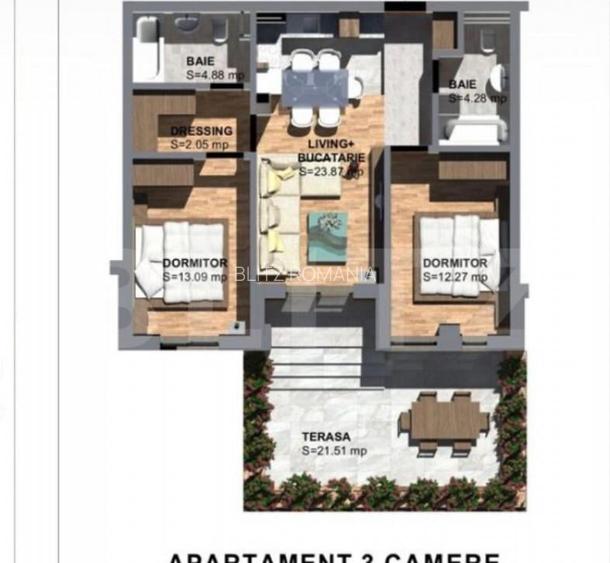 3 camere, 2 bai, logie ?i terasa ansamblu nou, Toront