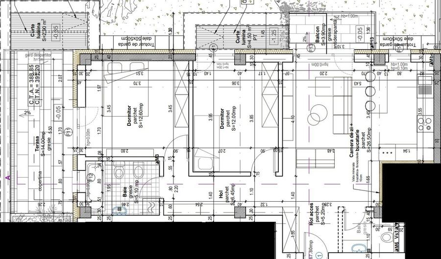 Apartament de 3 camere, 68 mp+balcon si terasa, ansamblu rezidential nou - 3