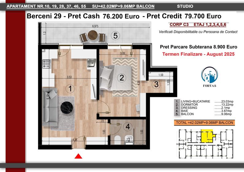 OFERTA CASH!! STUDIO pentru investitie! Predare 2025! - 5