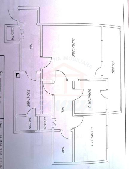 Apartament cu 3 camere circular, mobilat în Micro 38