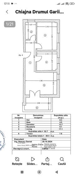 FARA COMISIOANE GARSONIERA eleganta mare 60mp incalzire pardoseala tripane marm - 1