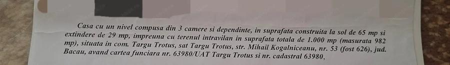 Vand sau schimb casa in Tg. Trotu? cu apartament in One?ti. Casa cu 3 camere, baie, bucatarie utilat - 1