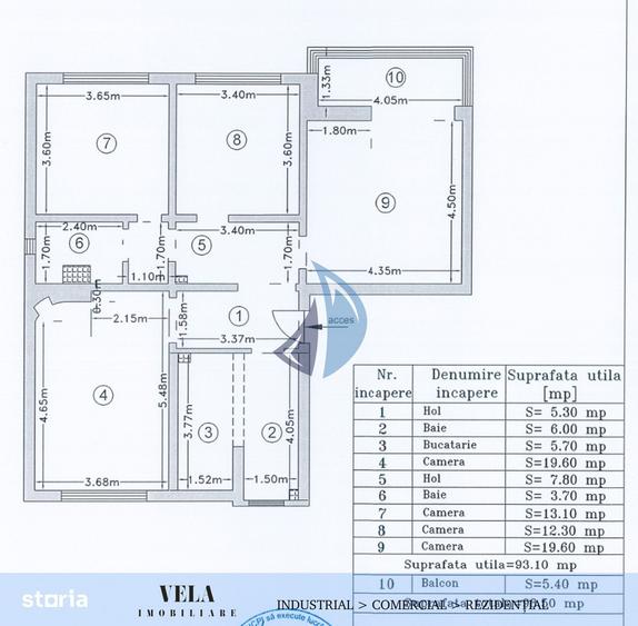 Apartament cu 4 camere în Central