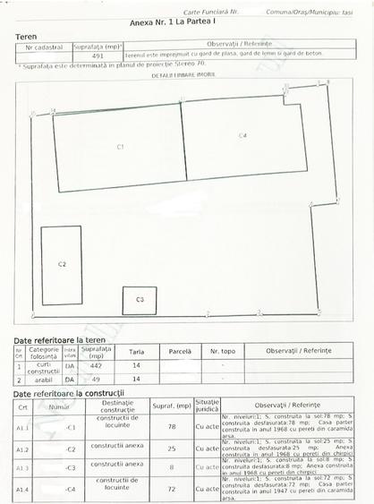 Teren Construcții intravilan de 491 mp, în Tătărași
