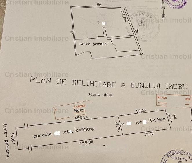 CENTURA 15E mp , intravilan de constructii - 10.000 mp deschidere 20mp - 2