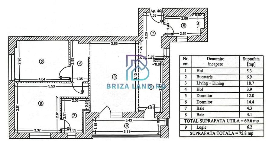 Soseaua Chitilei, Racordarii, ap. 3 camere, sup. 75.8mp, etaj 4/5 - 18