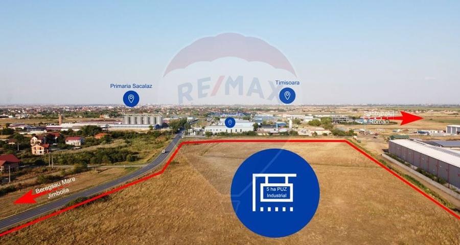 Teren 50,000mp Sacalaz /PUZ industrial - 1