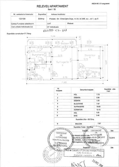 Apartament cu 2 camere semidecomandat în Central