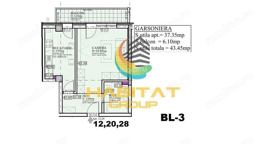 Titan Garsoniera decomandata 44 mp la 5 minute Parcul Teilor