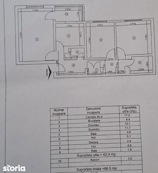 De vanzare 3 camere decomandat, Frumoasa Str Neptun . - 1